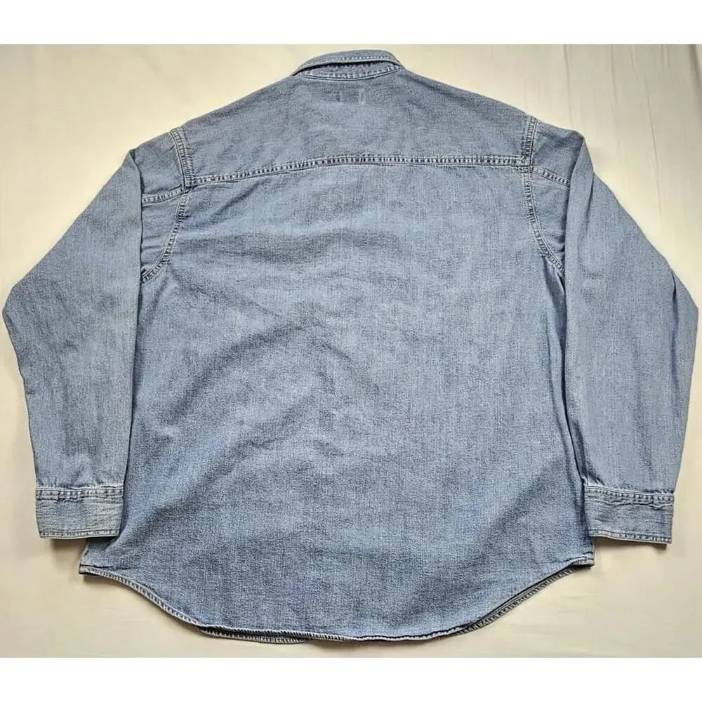 Levis Mens Shirt XLarge Blue Denim Western Vintage Field‎ Work Overshirt Buttons